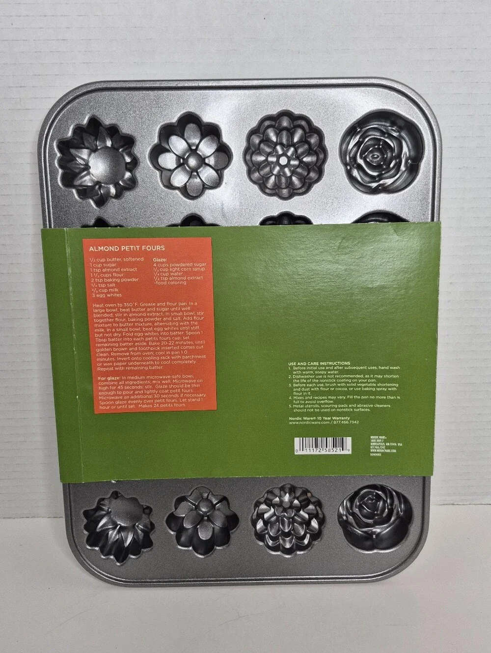 Nordic Ware Cast Aluminum Petit Fours Baking Pan NWT 2 Cup Capacity